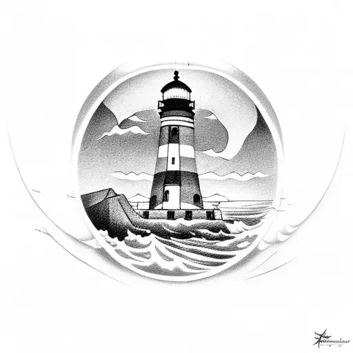 Lighthouse With Harbor