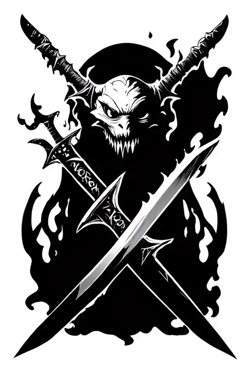 Bring Me The Horizon Logo Fireball Slimemonster Two Sword