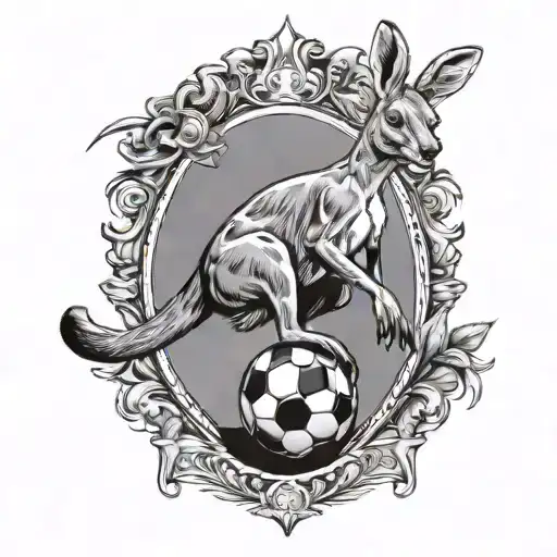 Australian Kangaroo Playing Soccer With A Rap Music Theme In The Background