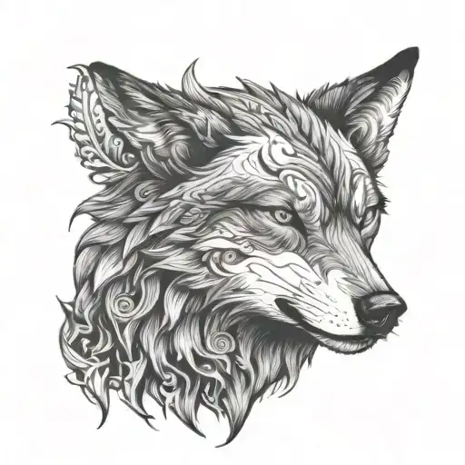 Wolf Head Eating The Sun