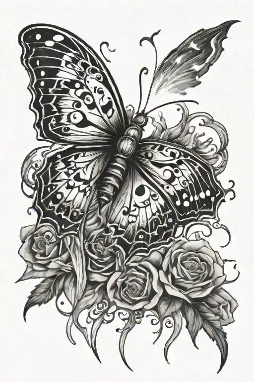 Butterfly's With Lightning And The Words Turn Pain Into Power