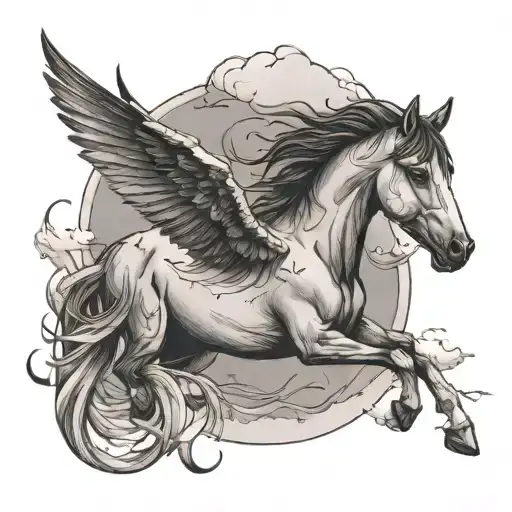 Horse Turning Into A Storm Petrel Soaring