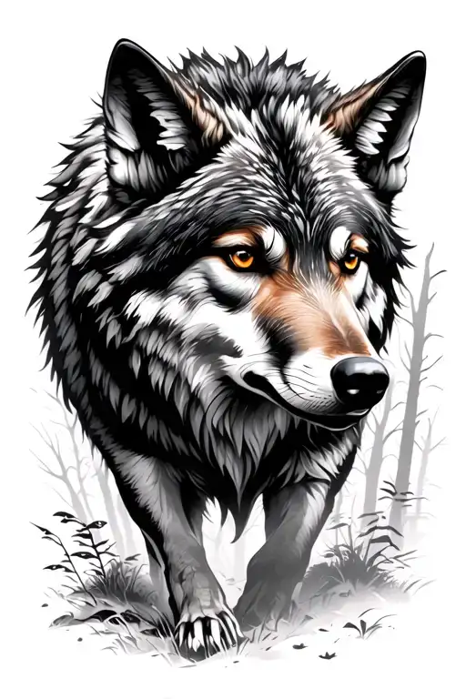 Forest With A Wolf Walking Away Judaism