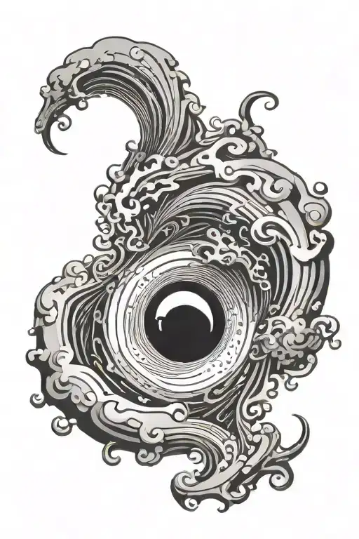 Black Hole With Swirls Around