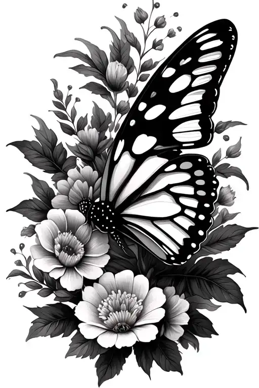 Floral With Butter Fly Coming