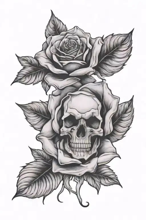 Cadeceus In The Middle Of A Rose