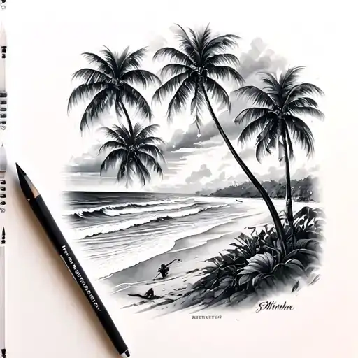 Writer And Beach Scene