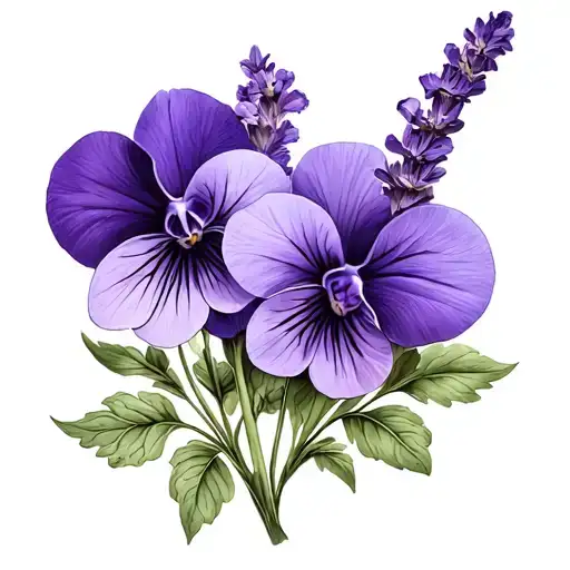 Violets And Lavender In Love Black And Grey