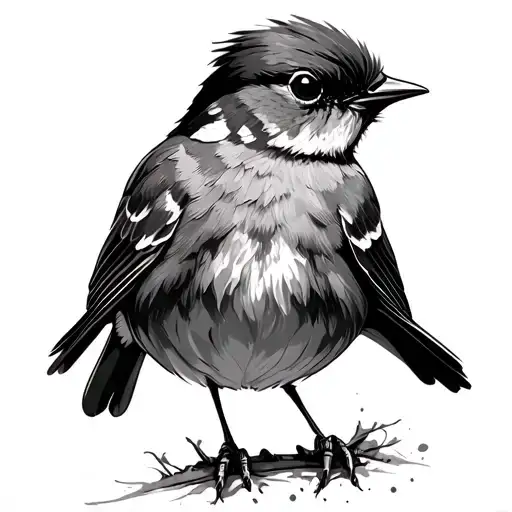 Grunge Robin Bird