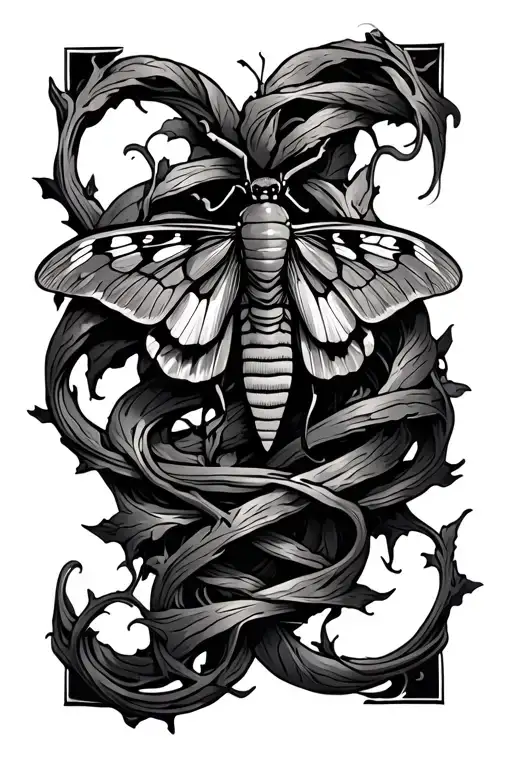 Moth And Vines Wrapped Loosely