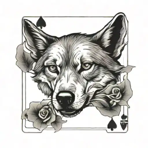 A Ace Card With A Wolf