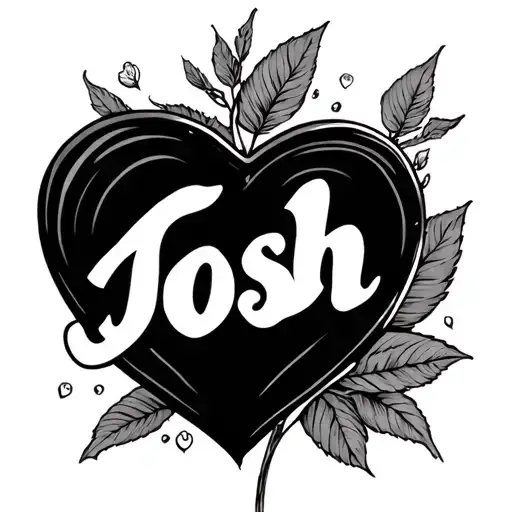 The Name Josh Inside A Love Heart