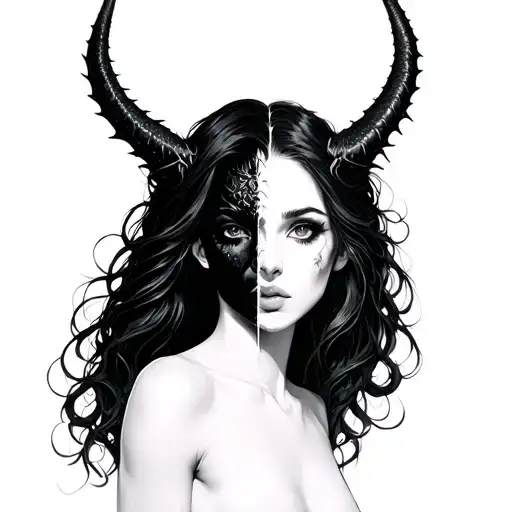 Half Human Half Demon Beautiful Woman