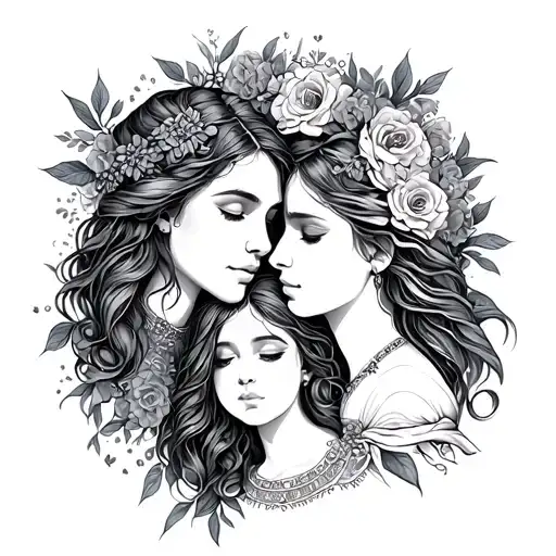 Virgo And Daughter Tattoo Design Inspired