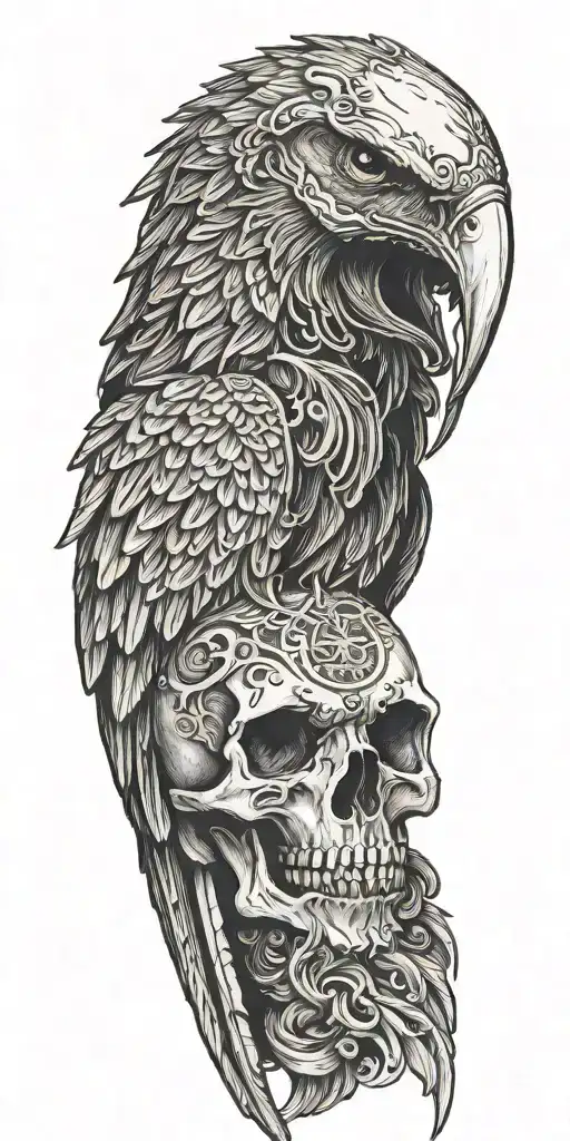 Computer Angel Eagle Skull