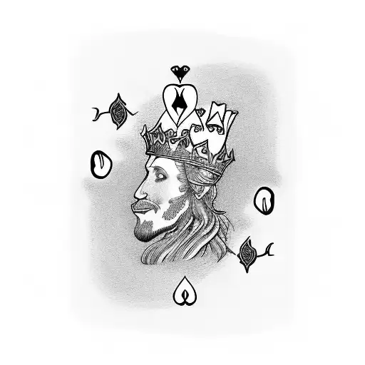 King Of Hearts Card On Fire