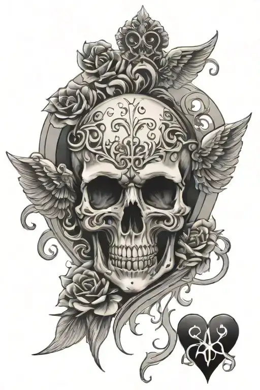 Angel Kross Heart Skull