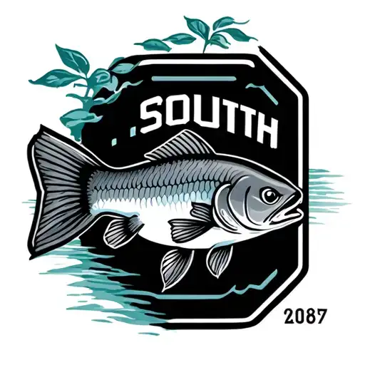South Carolina Emblem With Crappie Fish