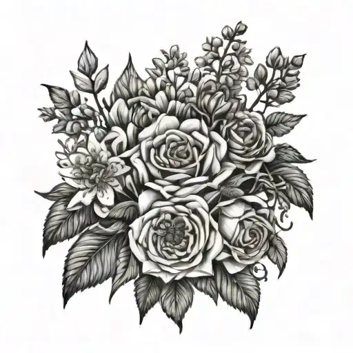 Birth Flower Bouquet Feb May Oct July