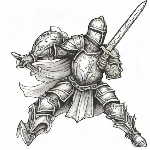 Knight Holding A Sword After Battle