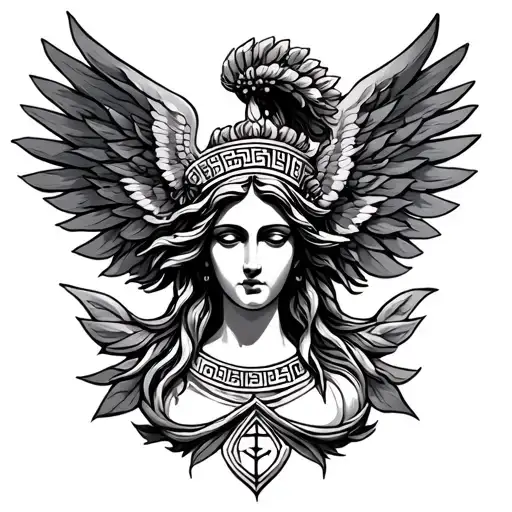 Greek Eternal Goddess Symbol Surrounded