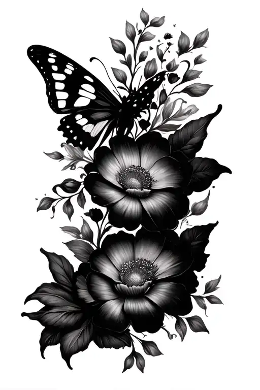 Floral With Butter Fly Coming