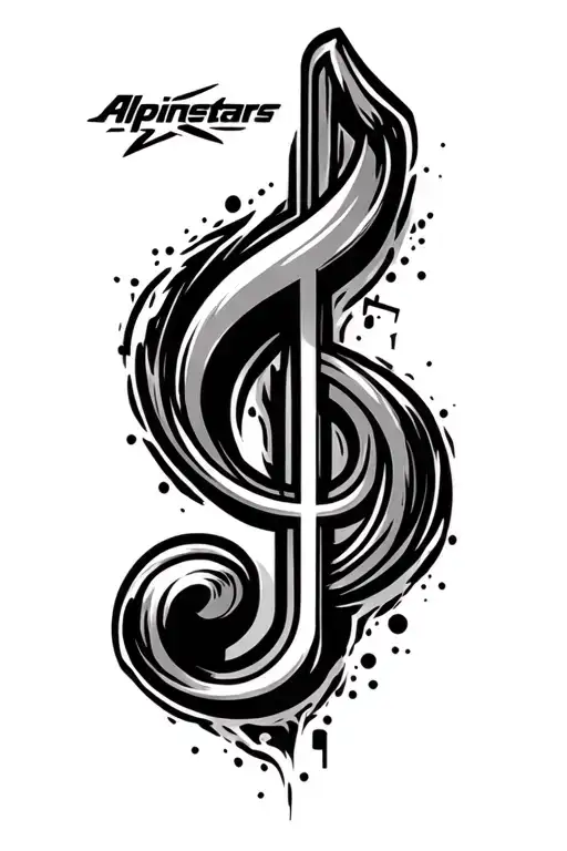Alpinestars Logo Merged Together With A Music Note