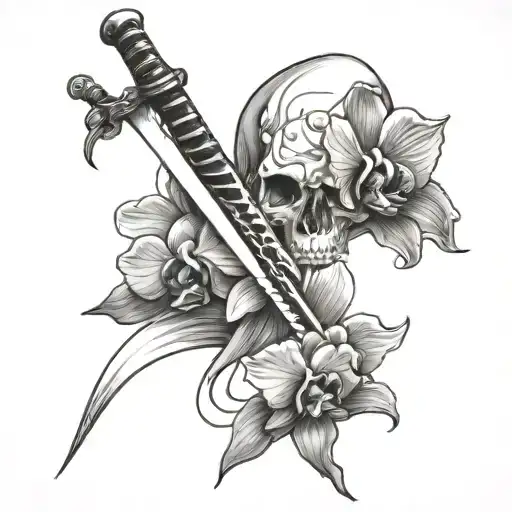 Katana With Orchid