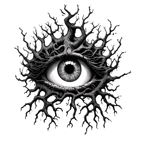 Poison Tree With Roots Going Into An Eye
