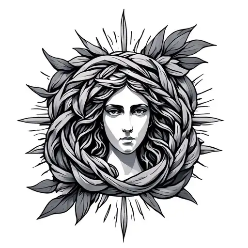 Greek Eternal Goddess Symbol Intertwined