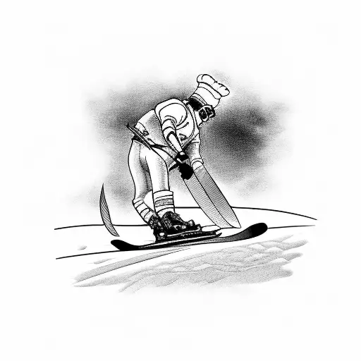 Chef Knife Downhill Skiing Wine Bottle