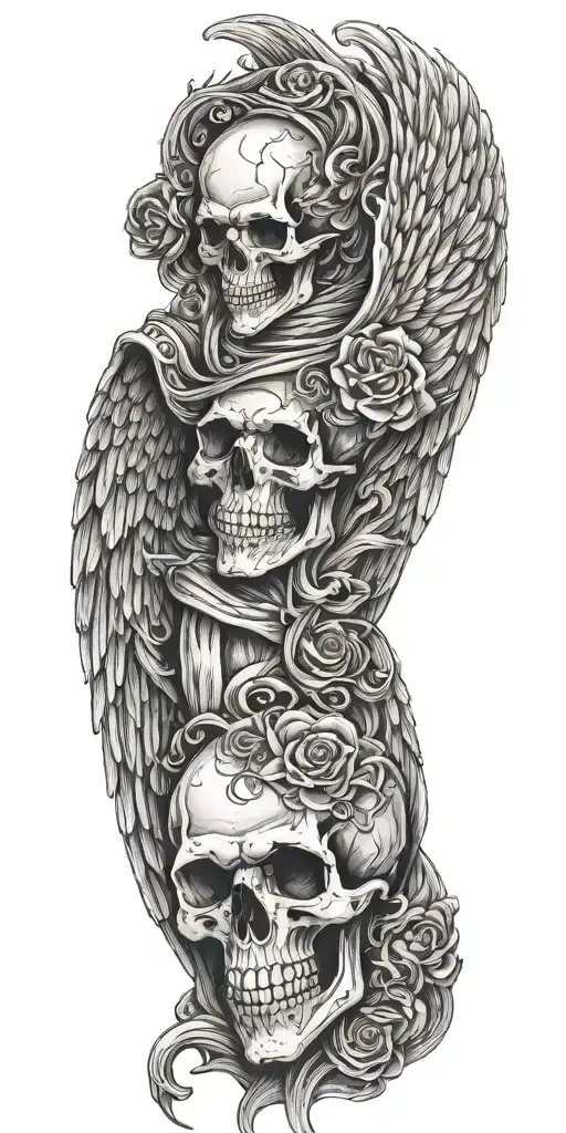 Men Angel Skull