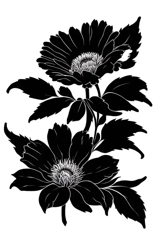 January And March Birth Flower Fine Line Work