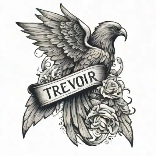 Angle Wing Attached To The Name Trevor