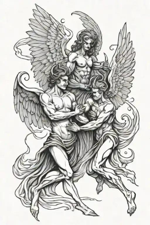 Angel And Devil Fight