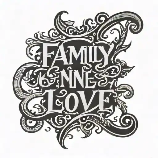Ambigram Of Family And One Love