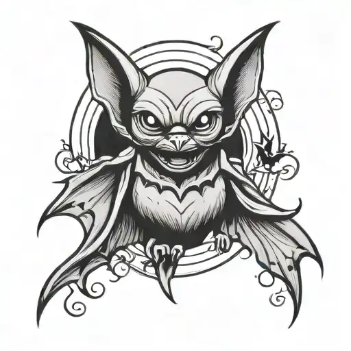 Cartoonish Bat Flying