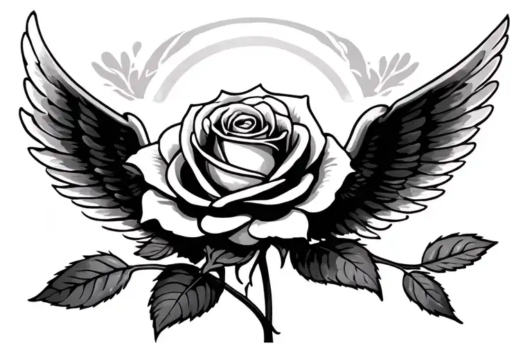 Rose With Angle Wing