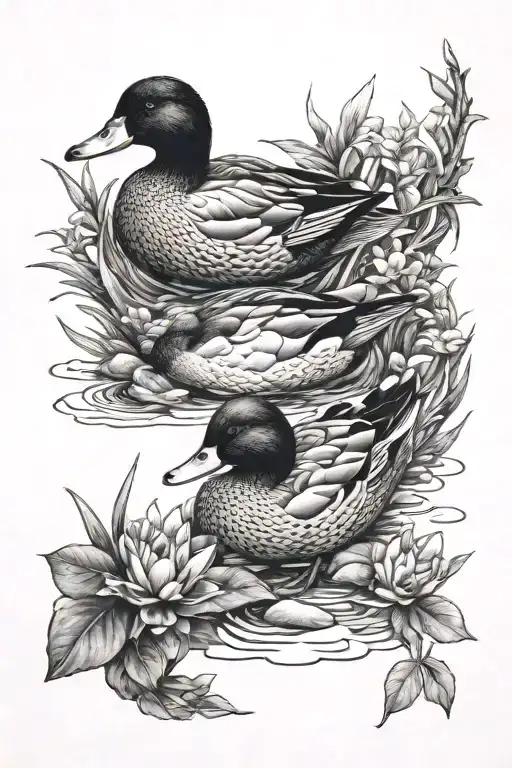 Ducks With Nature Elements