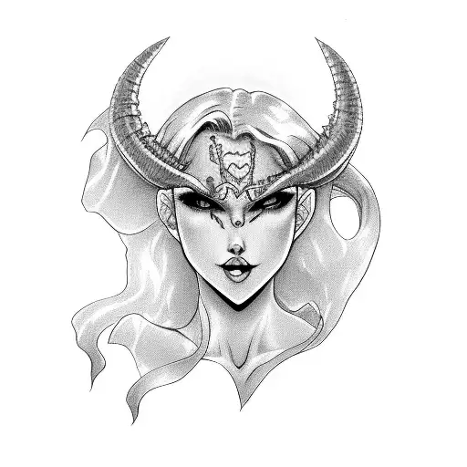 Devil Girl Chain Heart Pain Hurt Ssad