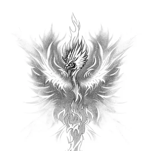A Phoenix Rising From Flames With A Background Of Financial Charts