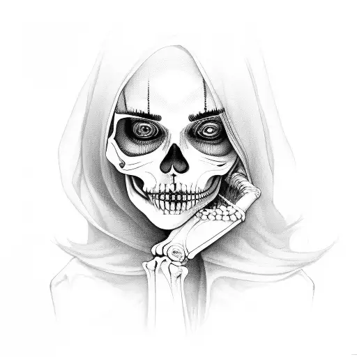 Skeleton Woman Sad Suductive