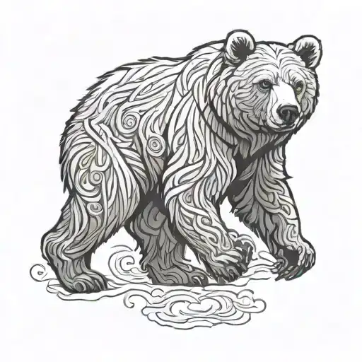 Outline Of A Walking Bear