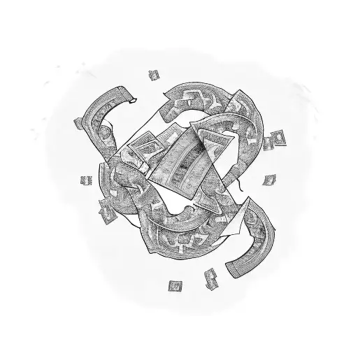 A Hustler Counting Stacks Of Cash With A Tattoo Of A Meth Molecule Hidden In The Background