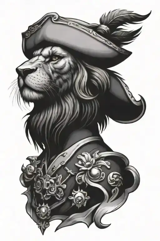 Pirate Lion Looking Straight