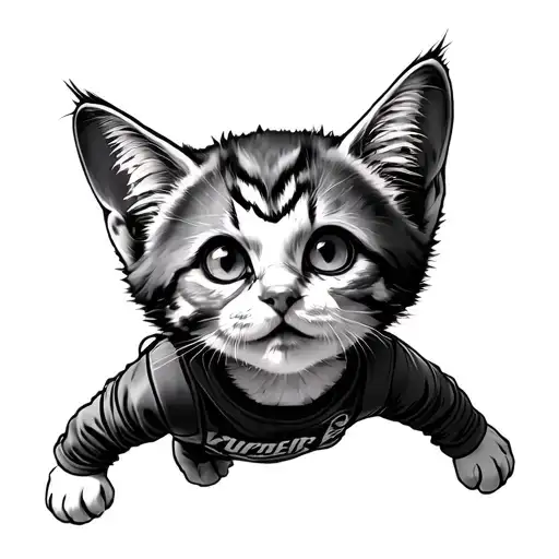 Cat With A Chucky Outfit Skydiving