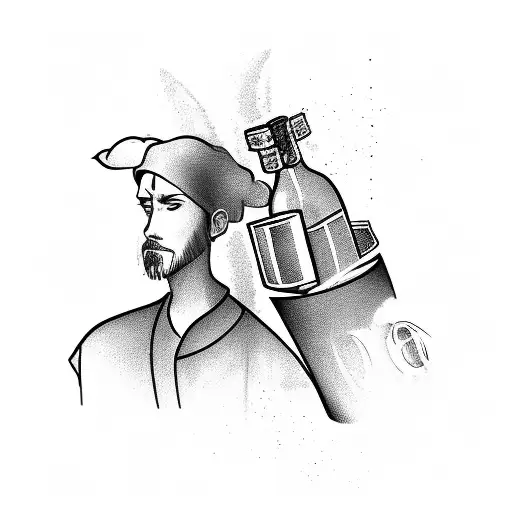 Chef Knife And Wine Glass