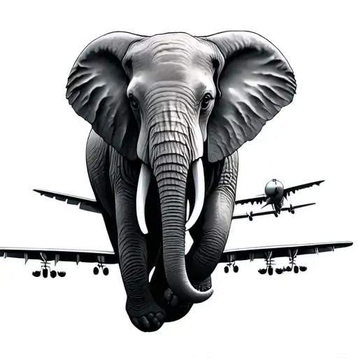 Elephant And Aeroplane