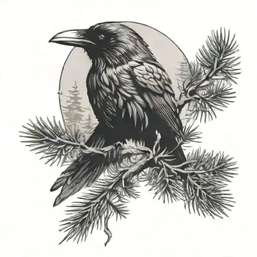 Raven And Pinetree Gothic
