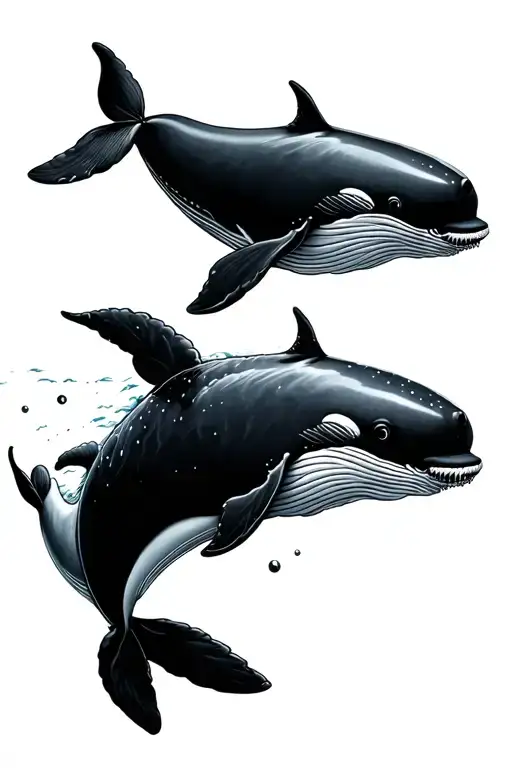 Whale With Baby Whale